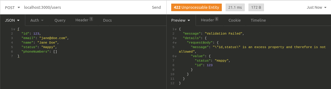 Client Error with handler
