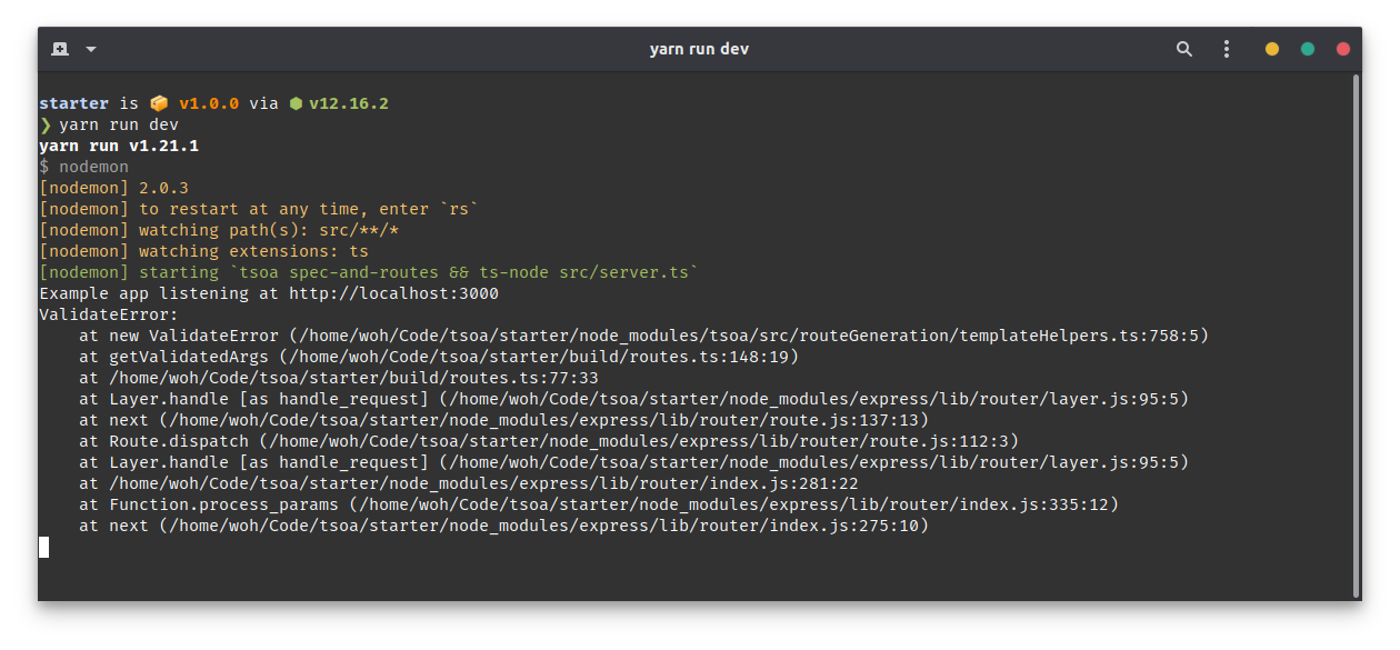 Current Error Response